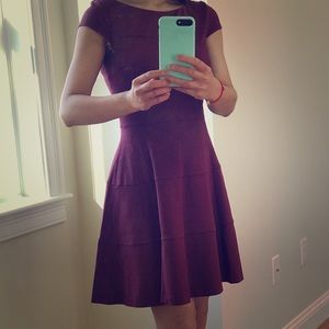 Banana republican burgundy skater dress